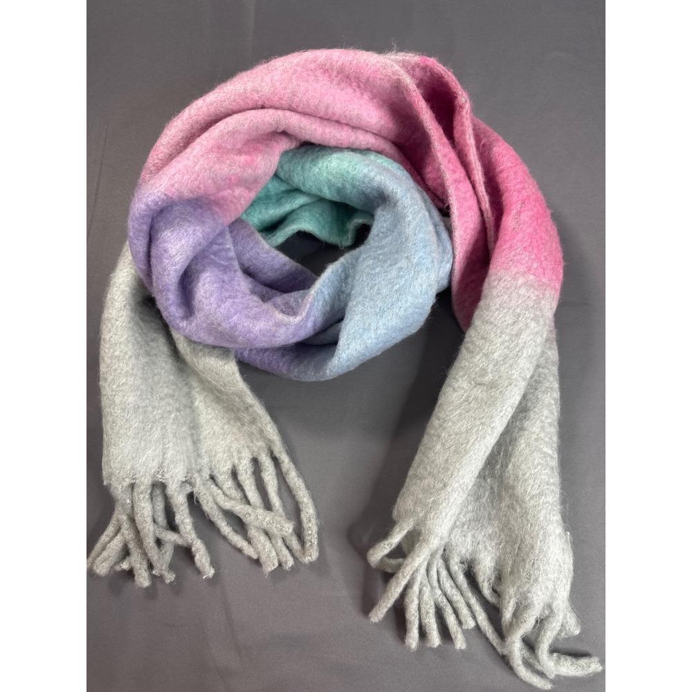 Talbots Colorblock Luxe Oversized Blanket Scarf, Multi Color Pastel